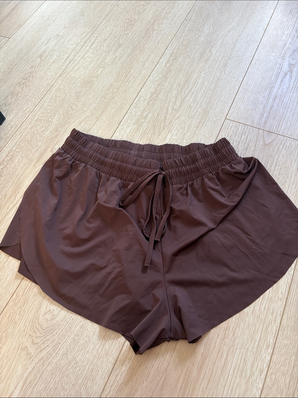 Ardene Dark Brown Elastic Drawstring Athletic Shorts